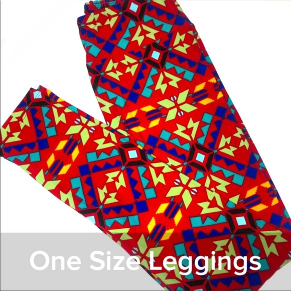 LULAROE MULTICOLOUR AZTEC LEGGINGS - Picture 1 of 2